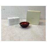 Lenox Bowl, Crystal Egg, and Cat Figurine