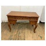 Wood Writing Desk with Carved Details