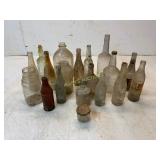 18 Vintage Glass Bottles and Jars