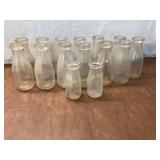 15 Clear Glass Milk Bottles