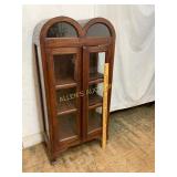 Wood Display Cabinet with Glass Doors