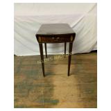 Rectangular Drop-Leaf Table With Drawer