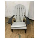 Adirondack-Style Outdoor Chair in Gray and Black