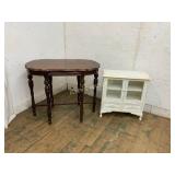 Two-Piece of Furniture : Table and Small Cabinet