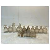 16 Small Glass Bottles with Handles