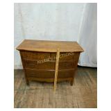 Bow-Front Wooden Dresser with Four Drawers
