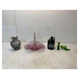 Five Glass Items Including Pitcher, Jug and Figuri