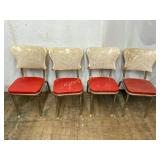 4 Retro Metal Chairs with Vinyl Seats