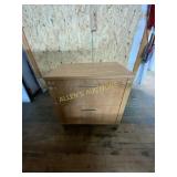 Two-Drawer Wood Filing Cabinet with Metal Handles