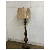 Wooden Floor Lamp with Fabric Shade