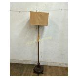 Vintage Floor Lamp with Square Fabric Shade