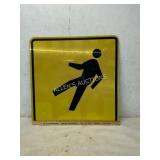 Yellow Reflective Pedestrian Warning Sign