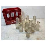 11 Glass Bottles with Cheerwine Crate