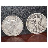1920-S and 1946 Walking Liberty Silver Half Dollar