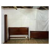 Wooden Full Bed Frame with Sleigh Design