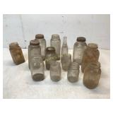 13 Glass Jars With Metal Lids