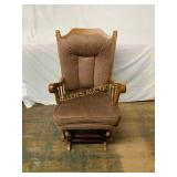 Wooden Upholstered Glider Rocking Chair