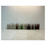 20 Glass Bottles in Assorted Colors