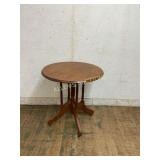 Round Wood Pedestal Side Table
