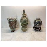 Three Decorative Ceramic Vessels
