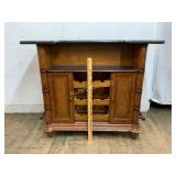 Wooden Wine Cabinet with Marble Top