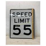 Reflective Metal Speed Limit Sign, 55 MPH