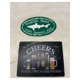 Two Metal Beer-Themed Advertising Signs