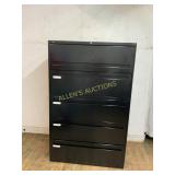 Black Metal 4-Drawer Lateral File Cabinet