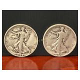 Walking Liberty Half Dollars, 1917-S and 1945-S 90
