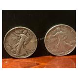 1939 and 1941-D Silver Walking Liberty Half Dollar