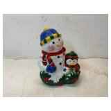 Snowman and Penguin Ceramic Cookie Jar