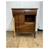 Wooden Project Chest with Drawers and Open Shelf