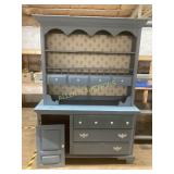 Blue Painted Wooden Hutch With Storage