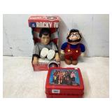 Rocky IV Doll, Plush Figurine, and WWF Lunchbox