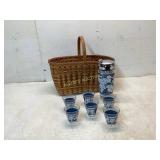 Glassware, Baskets, and Decanter Set