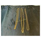 Three Gold-Tone Chain Necklaces