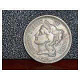 1865 3 Cent Nickel Coin