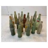 18 Vintage Glass Soda Bottles
