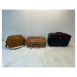 Three Vintage Travel Bags and Suitcases