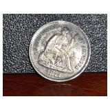 1873 Seated Half Dime 90% Silver Coin