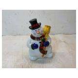 Ceramic Snowman Cookie Jar with Lid
