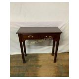 Wood Console Table with Brass Drawer Pulls