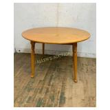 Round Wooden Dining Table with Turned Legs