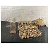 Decorative Woven Items and Glass Domes