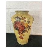 Hand-Painted Ceramic Vase with Floral Motif