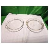 Two Clear Glass Pie Dishes With Handles