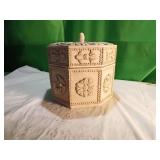 Octagonal Carved Lidded Container