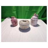 Stoneware Lot with Lidded Jar and Two Jugs