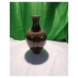 Glazed Ceramic Vase With Bulbous Form