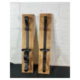 Wood and Metal Wall-Mounted Candle Holders